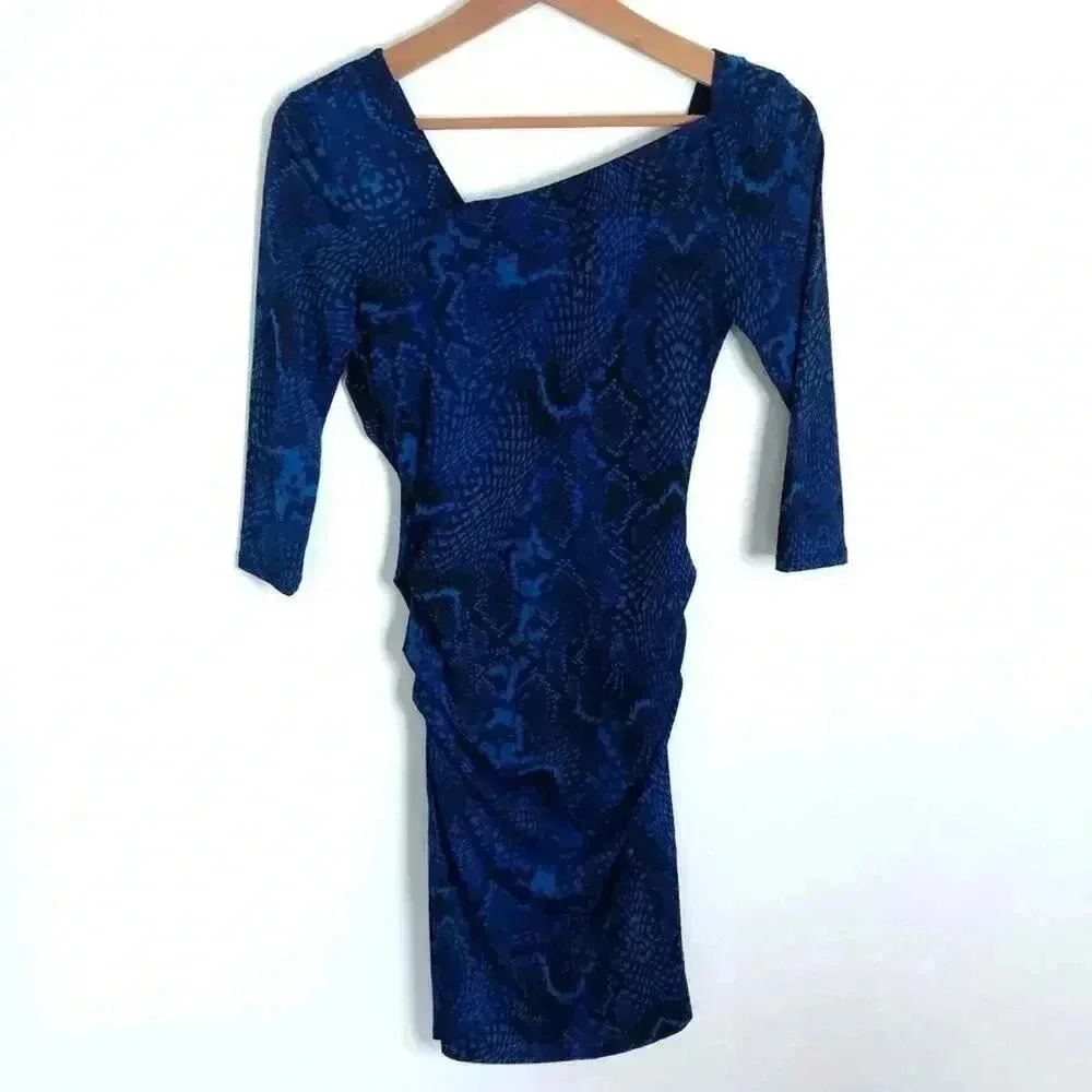 Jennifer Lopez Blue Mini Snake Print Python Bodyc… - image 5